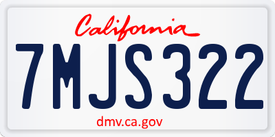 CA license plate 7MJS322