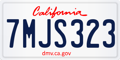 CA license plate 7MJS323