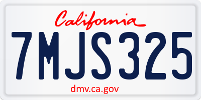 CA license plate 7MJS325