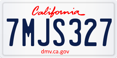 CA license plate 7MJS327