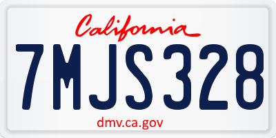 CA license plate 7MJS328