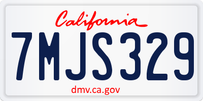 CA license plate 7MJS329