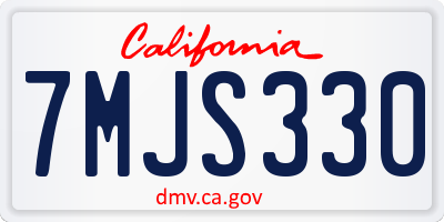 CA license plate 7MJS330