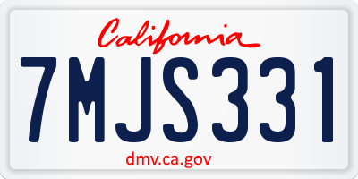 CA license plate 7MJS331