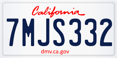 CA license plate 7MJS332