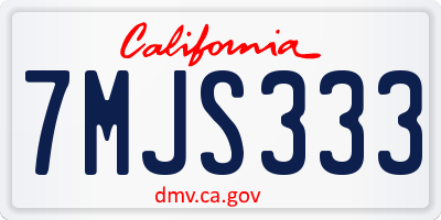 CA license plate 7MJS333