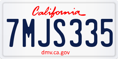CA license plate 7MJS335