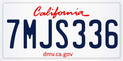 CA license plate 7MJS336
