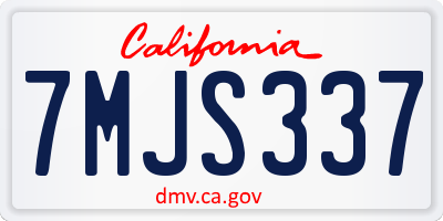 CA license plate 7MJS337