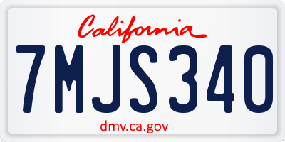 CA license plate 7MJS340