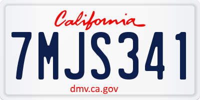 CA license plate 7MJS341