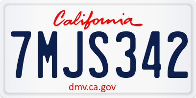 CA license plate 7MJS342