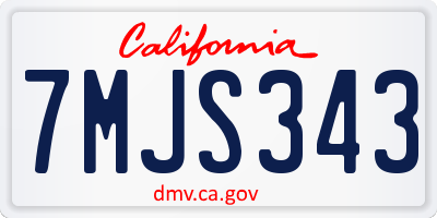 CA license plate 7MJS343