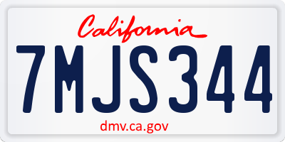 CA license plate 7MJS344