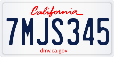 CA license plate 7MJS345