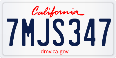 CA license plate 7MJS347