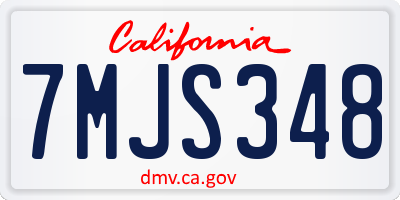 CA license plate 7MJS348