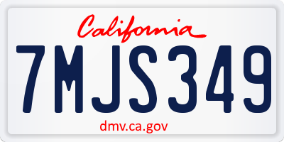 CA license plate 7MJS349