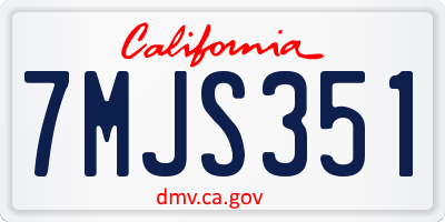 CA license plate 7MJS351