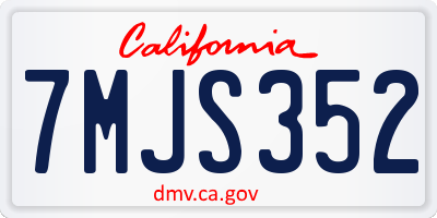 CA license plate 7MJS352