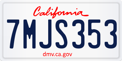 CA license plate 7MJS353