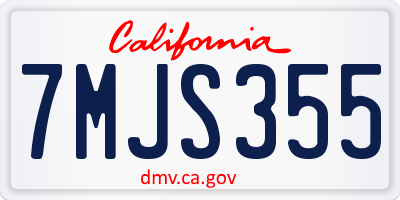 CA license plate 7MJS355