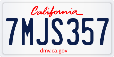 CA license plate 7MJS357