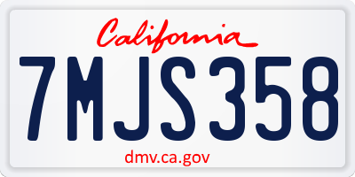 CA license plate 7MJS358