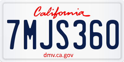 CA license plate 7MJS360