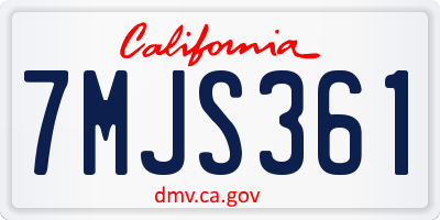 CA license plate 7MJS361