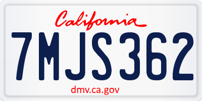 CA license plate 7MJS362