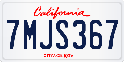 CA license plate 7MJS367