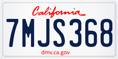 CA license plate 7MJS368
