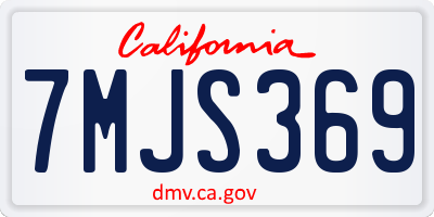 CA license plate 7MJS369