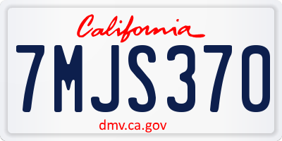 CA license plate 7MJS370