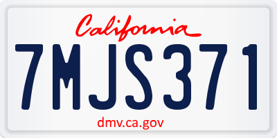 CA license plate 7MJS371