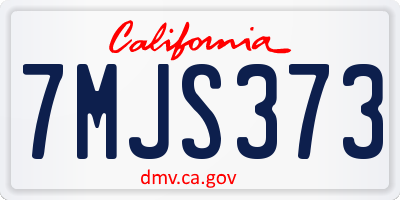 CA license plate 7MJS373