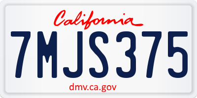 CA license plate 7MJS375