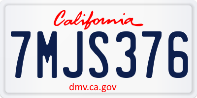 CA license plate 7MJS376