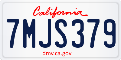 CA license plate 7MJS379