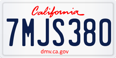 CA license plate 7MJS380