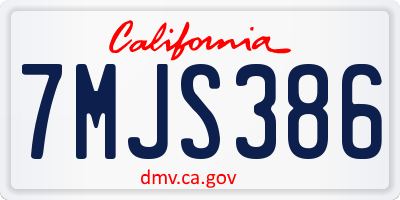 CA license plate 7MJS386