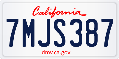 CA license plate 7MJS387