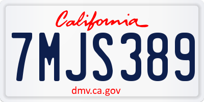 CA license plate 7MJS389