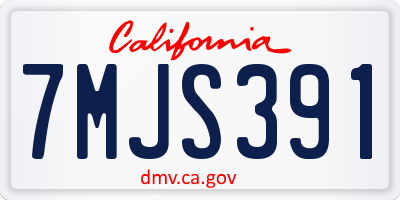 CA license plate 7MJS391