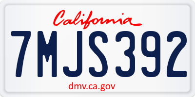 CA license plate 7MJS392