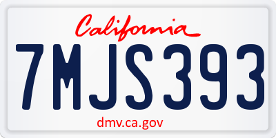 CA license plate 7MJS393