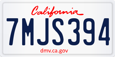 CA license plate 7MJS394