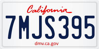 CA license plate 7MJS395