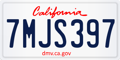 CA license plate 7MJS397